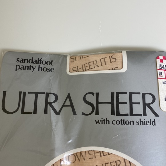 Vintage Ultra Sheer Beige Sandal-foot Pantyhose new in package SzA 115-135 lbs - Picture 3 of 7